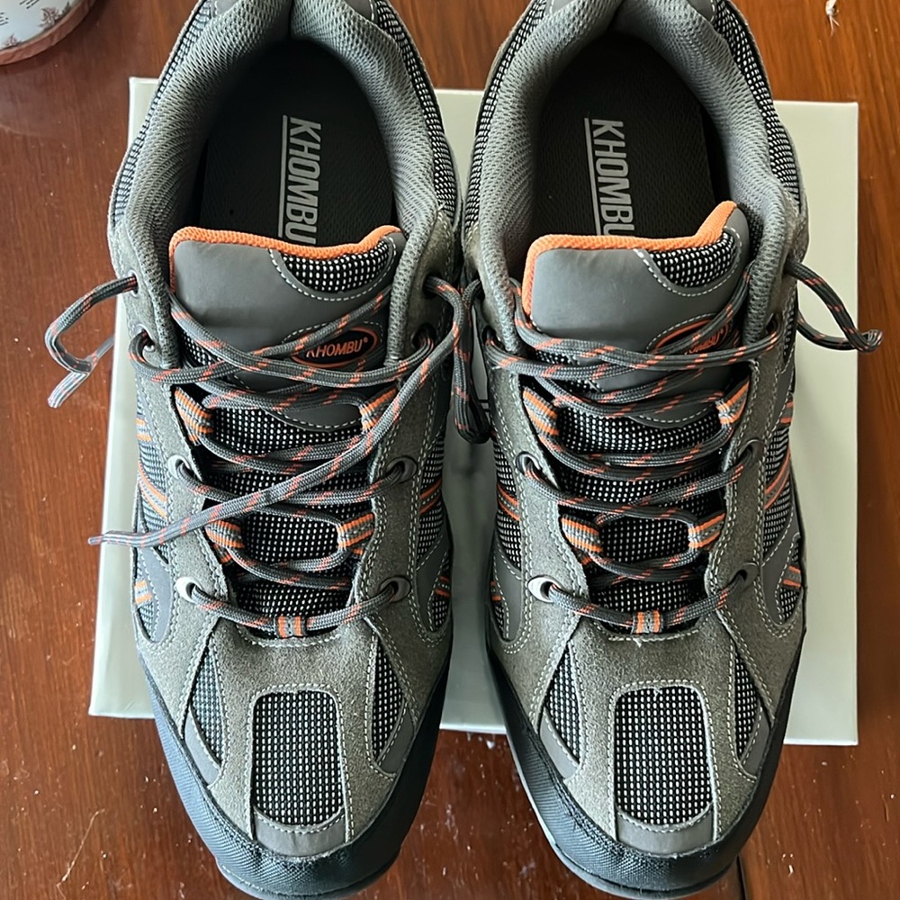 Khombu Gray and Orange Athletic Shoes